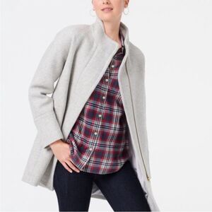 J.Crew Factory City Coat Wool Blend Grey Heather Dusk Jacket 14